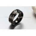 Latest design engraved titanium black rings,fashion stainless steel ring jewelry